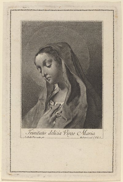 Trinitatis delicia Virgo Maria door Marco Alvise Pitteri after Giovanni Battista Piazzetta
