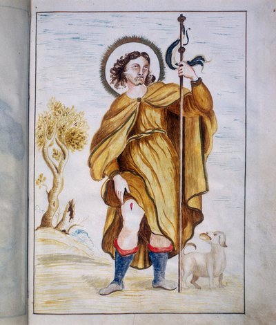 Verlichting uit de "Bolla della Agregazione auta dalla Venerabile Archiconfraternita di San Rocco in Rome door Marco Antonio Binarelli