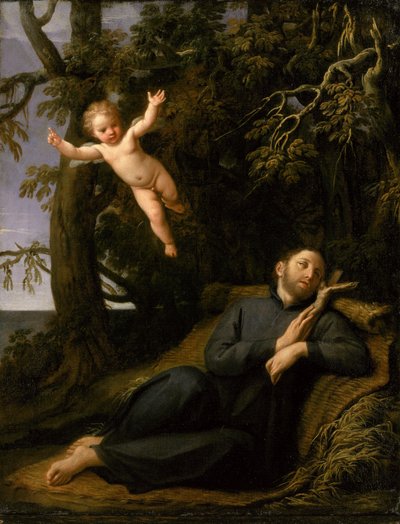 St. Franciscus van Sales (1567-1622) in de woestijn, ca. 1700-10 door Marcantonio Franceschini