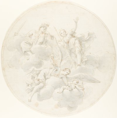 De Kastijding van Cupido door Jaloezie in Aanwezigheid van Diana en Mars door Marcantonio Franceschini