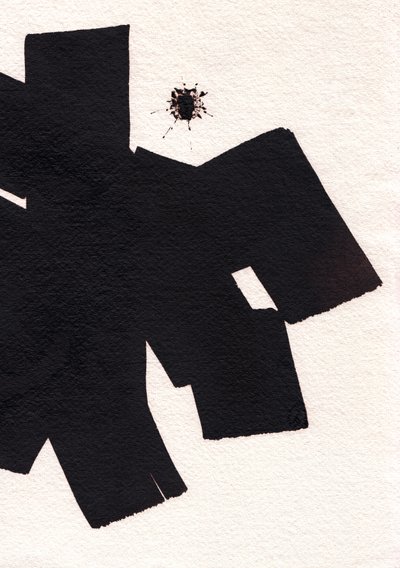 Zwart, 2023 (inkt op papier) door Marco Campedelli