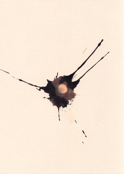 Blot 2, 2018 (inkt en bleekmiddel op papier) door Marco Campedelli