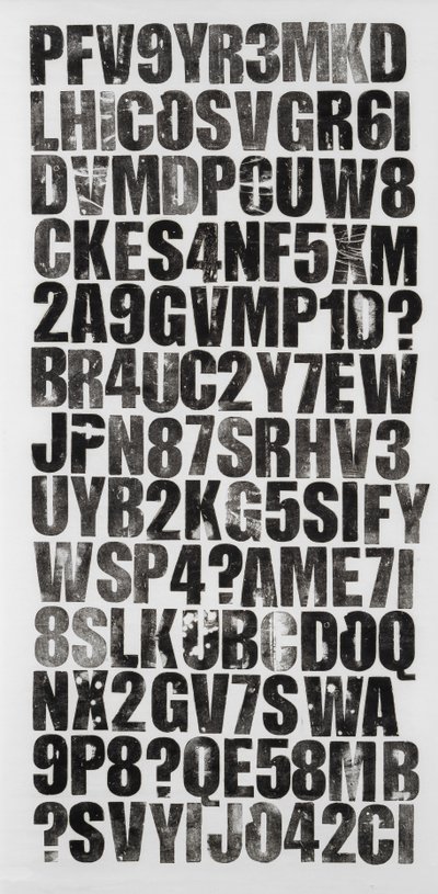 Codex, 2018 (houtdruk op rijstpapier) door Marco Campedelli