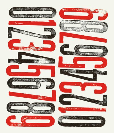 Nummers, 2014 (houtdruk op papier) door Marco Campedelli