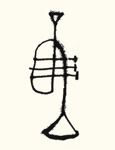Trompet, 2019 (zeefdruk) door Marco Campedelli