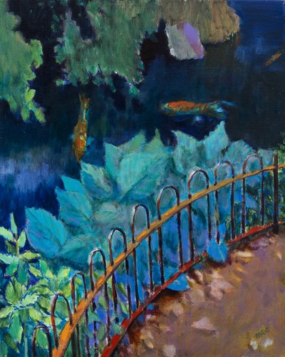 Koi en Hostas door Marco Cazzulini