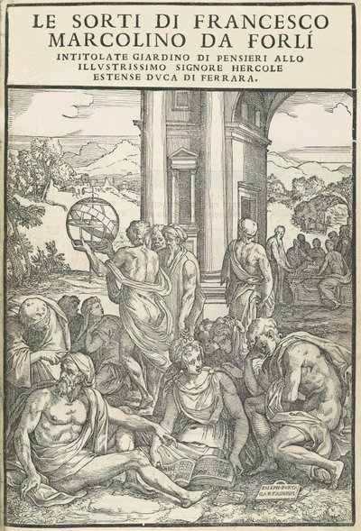 Le Sorti...intitolate giardino di pensieri, oktober 1540 door Marco Dente