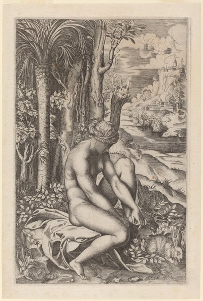 Venus die een Doorn uit Haar Voet Haalt door Marco Dente after Raphael