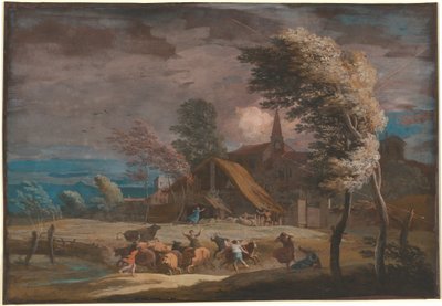 Een Stormachtig Landschap door Marco Ricci