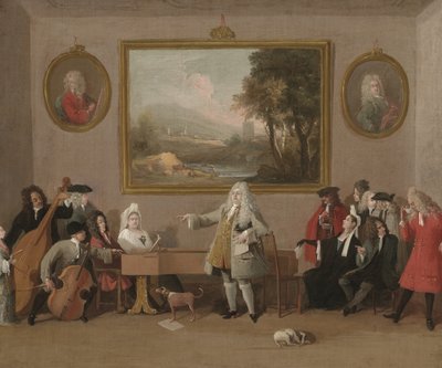 Een operarepetitie, voor 1771 door Marco Ricci