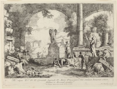 Landschap met Klassieke Ruïnes door Marco Ricci