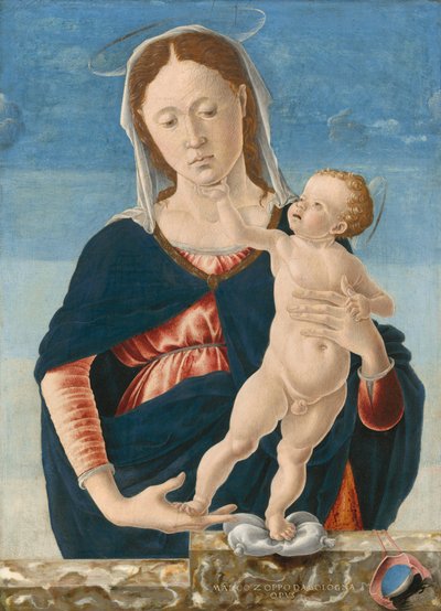 Madonna en Kind door Marco Zoppo or Imitator