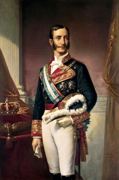 Portret van Alfonso XII, Koning van Spanje door Marcos Giraldez de Acosta