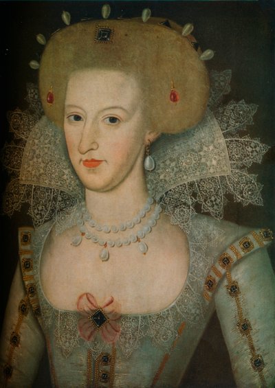 Anna van Denemarken 1574-1619, koningin-gemalin van Koning James I, 17e eeuw door Marcus Garret Gheeraerts the Younger