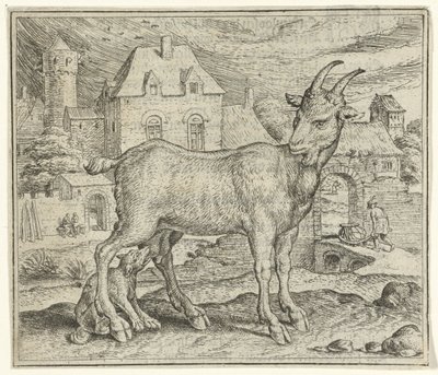 Fabel van de geit en de jonge wolf door Marcus Gheeraerts (I)