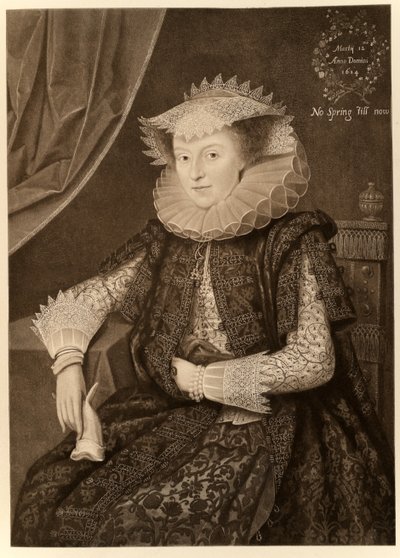 Mary Sidney, Gravin van Pembroke, uit James I en VI, gedrukt door Manzi Joyant & Co. Parijs, 1904 (collotype) door Marcus Gheeraerts