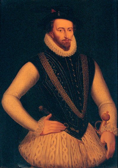Portret van Sir Walter Raleigh, 1595 door Marcus Gheeraerts