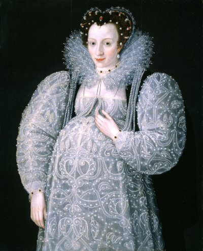 Portret van een onbekende dame door Marcus Garret Gheeraerts the Younger