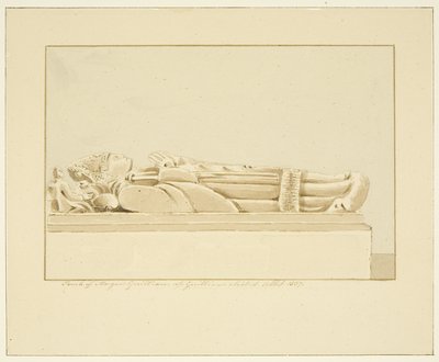 Beeld van abt Guilliam in de kathedraal van Bristol door Marcus H. Homes