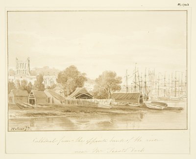 Zuidaanzicht van de kathedraal van Bristol door Marcus H. Homes