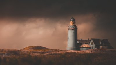 Moody-vuurtoren aan de kust door Marcus Hennen