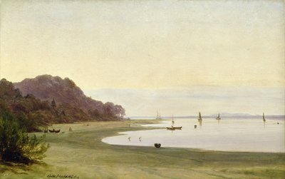 De oever van de Elbe door Marcus Johann Haeselich