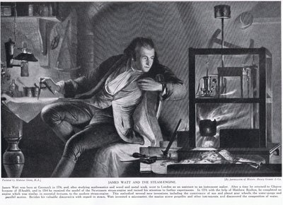 James Watt en de Stoommachine, illustratie uit 