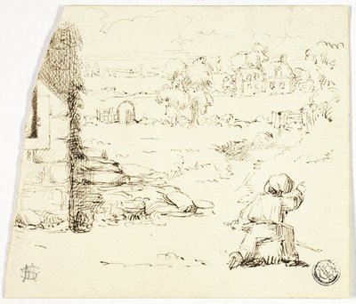 Landschap met Jongen op de Voorgrond door Marcus Stone