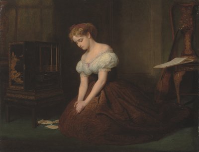 De Oude Brieven "Ik zocht naar dat wat niet is, noch kan zijn, enz." - Christina Rossetti door Marcus Stone