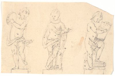 Studieblad met drie putti door Marcus Tuscher
