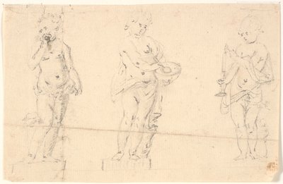 Studieblad met Drie Putti door Marcus Tuscher