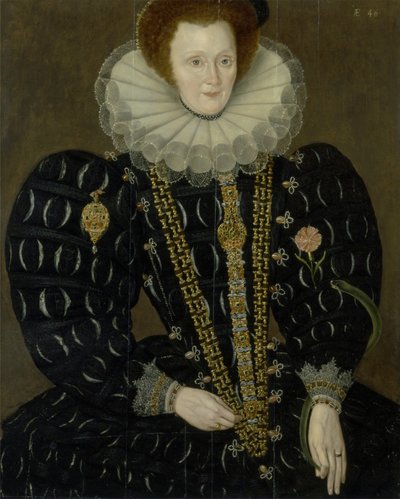 Portret van Lady Elizabeth Knightley door Marcus the Younger Gheeraerts