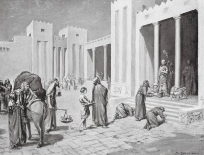 Een Hettitische prins in Syrië (litho) door Margaret (after) Dovaston