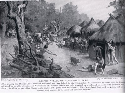 Caesars aanval op Verulamium, illustratie uit 