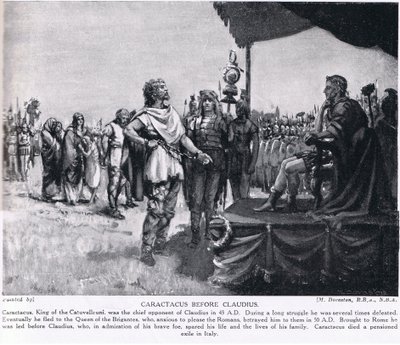 Caractacus voor Claudius, illustratie uit 