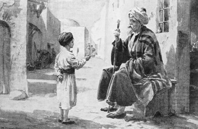 Firdausi hoort zijn eigen verzen herhaald aan hem (litho) door Margaret (after) Dovaston