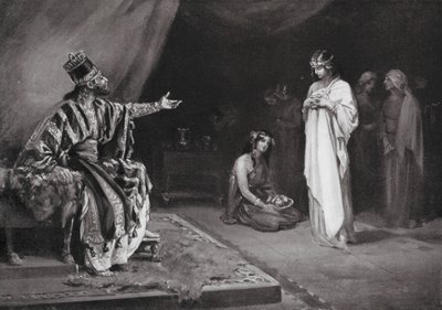 Huwelijk van een Assyrische prinses met Kara-indash, koning van Babylon (litho) door Margaret (after) Dovaston