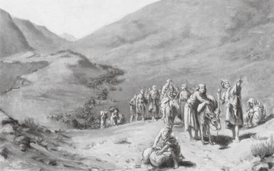 Migratie van Sumerische stammen (litho) door Margaret (after) Dovaston