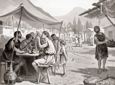 Een van de wetten van Lycurgus, de Spartaanse hervormer, was dat niemand thuis of privé mocht eten, uit Hutchinson