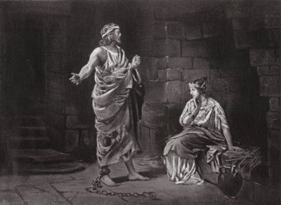 Pelopidas in gevangenschap (litho) door Margaret (after) Dovaston