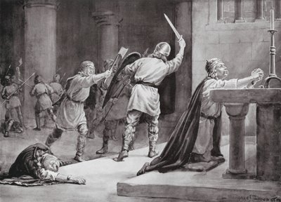 De moord op Knud de Heilige door Margaret (after) Dovaston