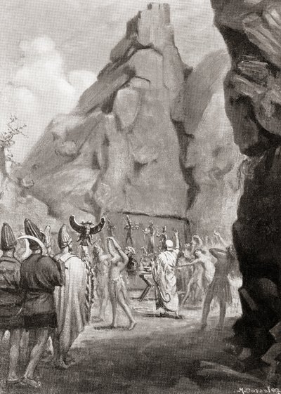 De viering van een lentefeest met een cultusdans om de Hettitische Moedergodinnen te aanbidden, uit Hutchinson
