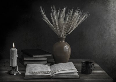 Rustig lezen bij kaarslicht door Margareth Perfoncio