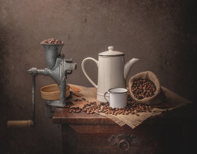 Vintage koffie-stilleven door Margareth Perfoncio