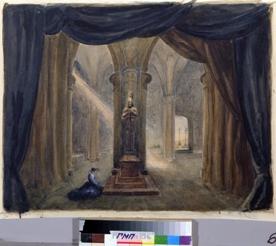 Decorvoorbereiding voor de opera "De gast van Pierre", door Alexandre Dargomyjski (1813-1869) door Margarita Genrichovna Genke Shifrina