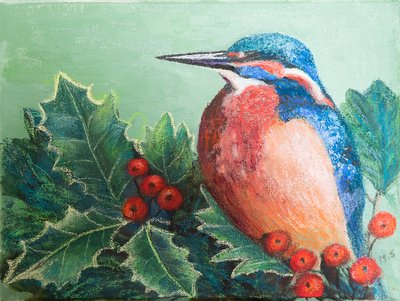 IJsvogel op Bessen, 2022 door Margo Starkey