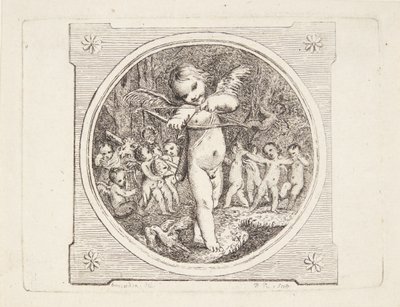 Amor met boog en pijl door Marguerite Louise De Lorme du Ronseray