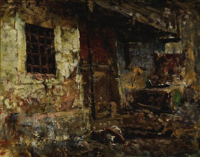 Een lichaam op straat door Marià Fortuny Marsal