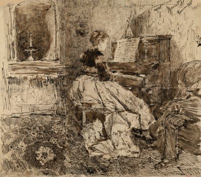Cecilia de Madrazo speelt piano door Marià Fortuny Marsal