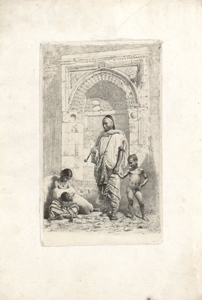Marokkaanse familie door Marià Fortuny Marsal